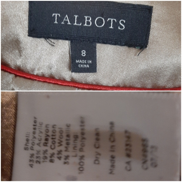 TALBOTS Tweed Jacket Zipper Front - Picture 10 of 10